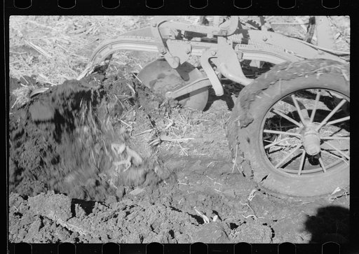 Untitled photo, possibly related to: Fresh plowed land, Greene County, Iowa