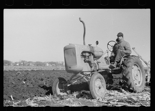 Untitled photo, possibly related to: Fresh plowed land, Greene County, Iowa