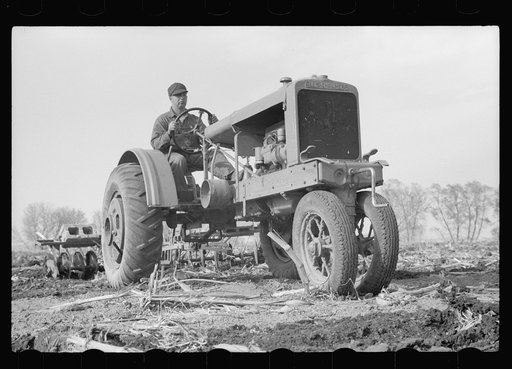 Untitled photo, possibly related to: Tractor driver, Harrison County, Iowa