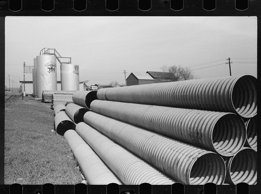 Oil tanks and pipes, Grundy County, Iowa