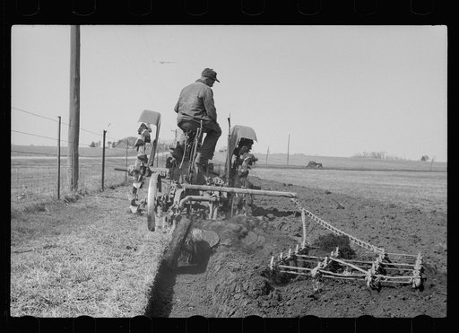 Untitled photo, possibly related to: Plowed sod, Grundy County, Iowa