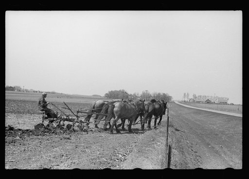 Untitled photo, possibly related to: Plowed sod, Grundy County, Iowa