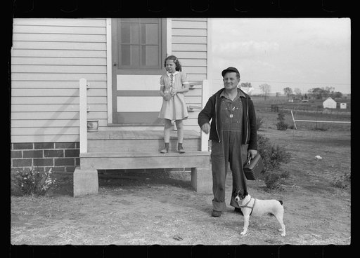 Untitled photo, possibly related to: Farm manager talking with farmer at Granger Homesteads, Iowa