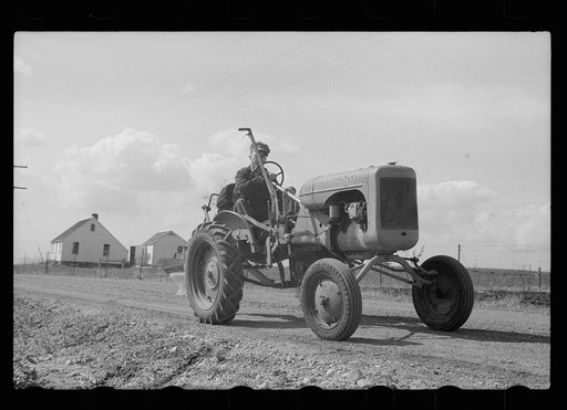 Cooperatively-owned tractor at Granger Homesteads, Iowa