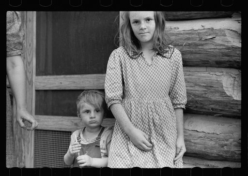 Untitled photo, possibly related to: Children living in log cabin of Missouri, Ozark country