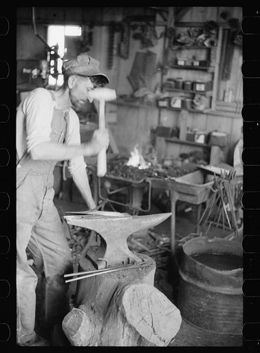 Untitled photo, possibly related to: Blacksmith, Southeast Missouri Farms