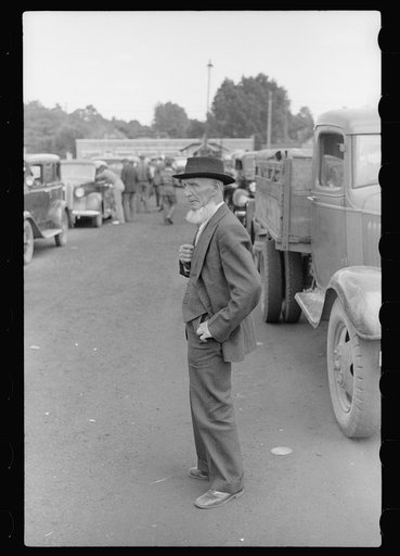 Untitled photo, possibly related to: Visitor at fruit market, Benton Harbor, Michigan