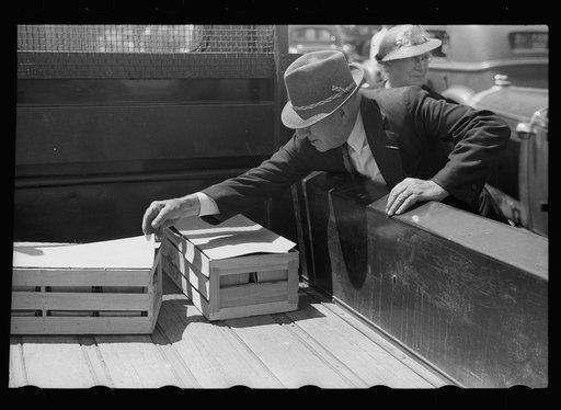 Untitled photo, possibly related to: Farmers at produce market, Benton Harbor, Michigan