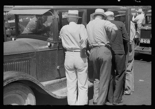Untitled photo, possibly related to: Farmers at produce market, Benton Harbor, Michigan