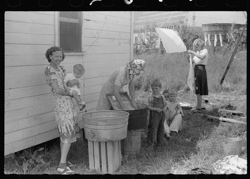 Untitled photo, possibly related to: Water supply for nine company cabins at fruit packing plant, Berrien County, Michigan