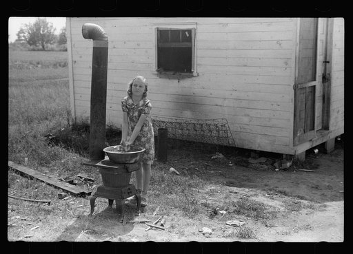 Untitled photo, possibly related to: Water supply for nine company cabins at fruit packing plant, Berrien County, Michigan