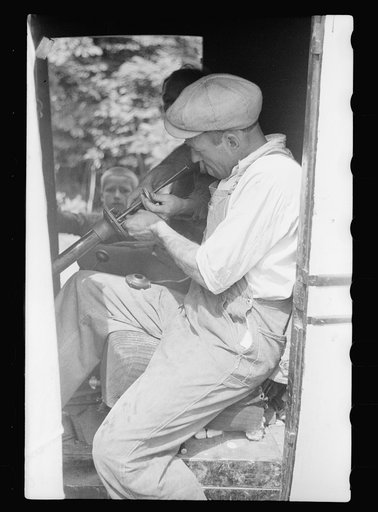 Untitled photo, possibly related to: Migrant children eating, Berrien County, Michigan