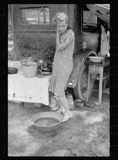 Migrant woman from Arkansas in roadside camp, Berrien County, Michigan