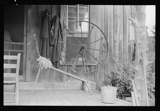 Spinning wheel used by a rehabilitation client, Ozark Mountains, Arkansas