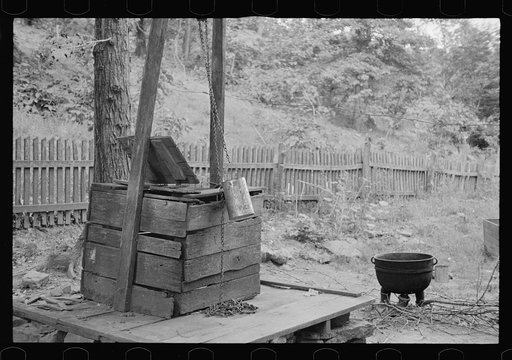 Well on submarginal hillside farm, Ozark Mountains, Arkansas