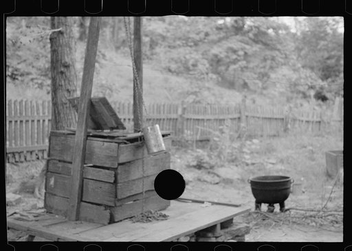 Untitled photo, possibly related to: Well on submarginal hillside farm, Ozark Mountains, Arkansas