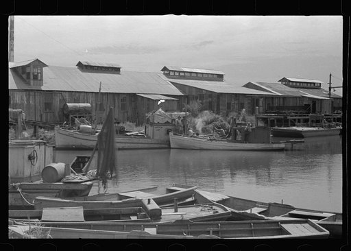 Untitled photo, possibly related to: Fishing boats that have helped provide a supplementary income for many of the former sugarcane growers in this section of Louisiana
