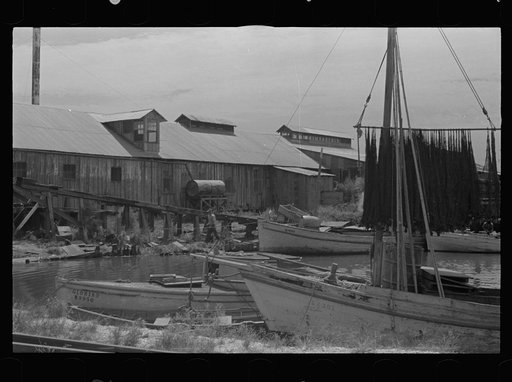 Untitled photo, possibly related to: Fishing boats that have helped provide a supplementary income for many of the former sugarcane growers in this section of Louisiana