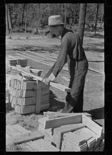 Cutting wood for shingles, Jackson County, Alabama