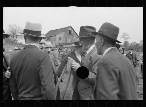 Group of resettlement and district officers at opening of the Berwyn Housing Project, Prince George's County, Marlyand