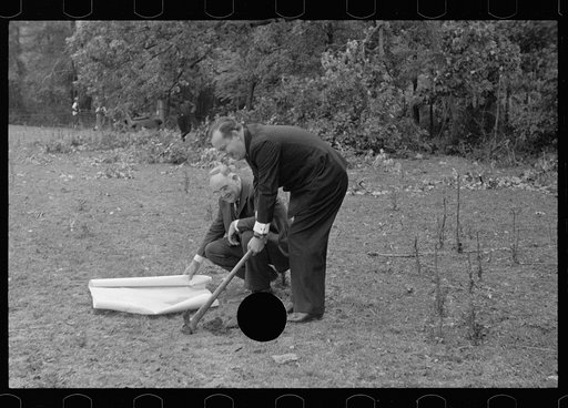 Untitled photo, possibly related to: Commissioner Allen and Dr. Alexander at opening of Berwyn Housing Project, Prince George's County, Maryland