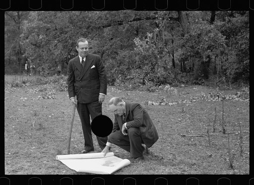 Untitled photo, possibly related to: Commissioner Allen and Dr. Alexander at opening of Berwyn Housing Project, Prince George's County, Maryland