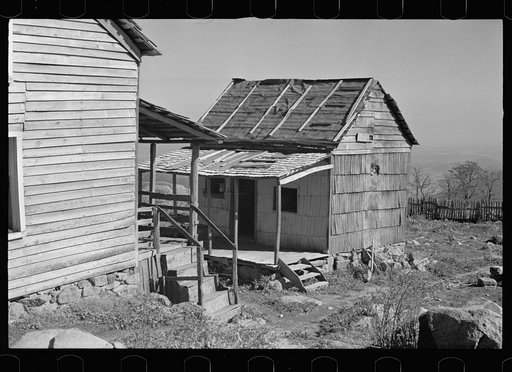 Untitled photo, possibly related to: Home of Fannie Corbin, Shenandoah National Park, Virginia. House on Corbin Hollow farm