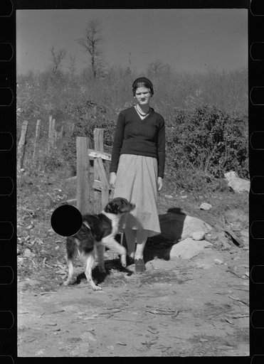 Untitled photo, possibly related to: Virgie Corbin, Blue Ridge Mountain Girl. This girl who is about sixteen has the mentality of a child of seven. She has never advanced beyond the second grade. Shenandoah National Park, Virginia