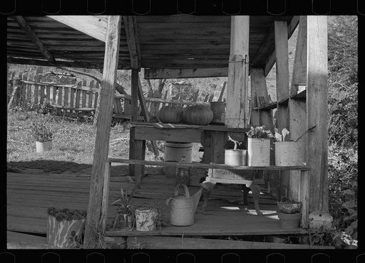 Back porch of a Blue Ridge Mountain home, Shenandoah National Park, Virginia