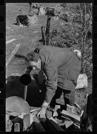 Untitled photo, possibly related to: Chopping wood for the schoolteacher, Shenandoah National Park, Virginia