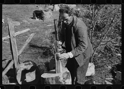 Chopping wood for the schoolteacher, Shenandoah National Park, Virginia