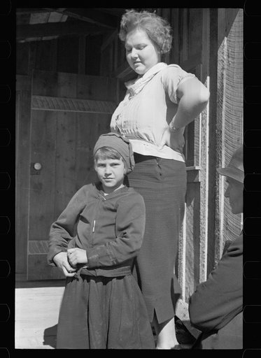 Schoolteacher at Corbin Hollow and one of the pupils, Shenandoah National Park, Virginia