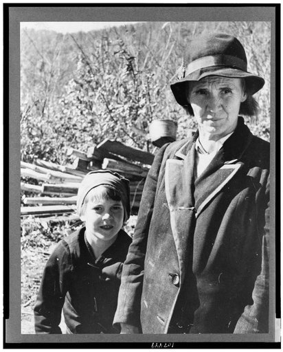 Corbin Hollow. Shenandoah National Park, Virginia. Dicee Corbin with one of her children
