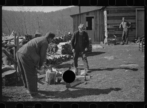 Untitled photo, possibly related to: Chopping wood for the schoolteacher, Shenandoah National Park, Virginia