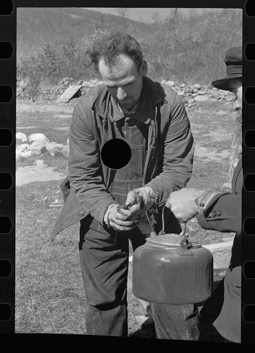 Untitled photo, possibly related to: Chopping wood for the schoolteacher, Shenandoah National Park, Virginia