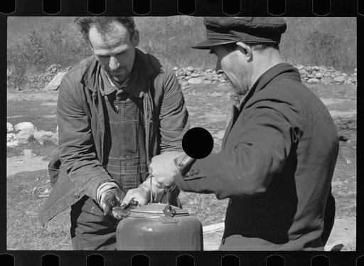 Untitled photo, possibly related to: Chopping wood for the schoolteacher, Shenandoah National Park, Virginia