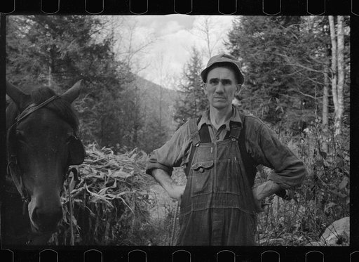 Untitled photo, possibly related to: Man from Nicholson Hollow with one of the few horses, Shenandoah National Park, Virginia