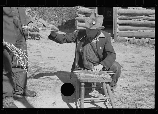 Untitled photo, possibly related to: Weaving a basket, Shenandoah National Park, Nicholson Hollow, Virginia