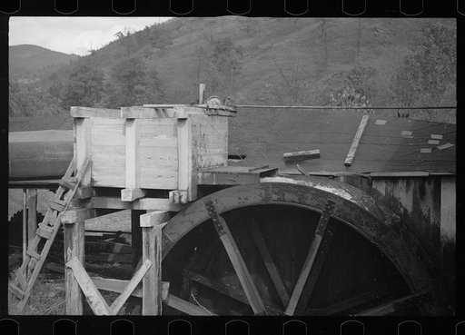 Untitled photo, possibly related to: Waterwheel of mill, Nethers, Virginia