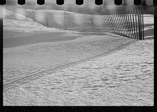 Untitled photo, possibly related to: Snow fence, Coos County, New Hampshire
