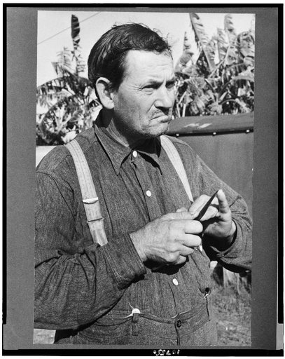 A migrant fruit worker in Belle Glade, Florida. He was formerly a tenant farmer in Georga