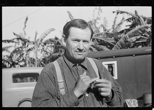 Untitled photo, possibly related to: A migrant fruit worker in Belle Glade, Florida. He was formerly a tenant farmer in Georga