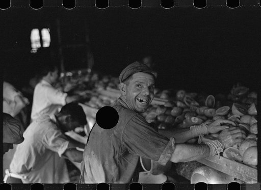 Untitled photo, possibly related to: An employee of the grapefruit canning plant at Winter Haven, Florida
