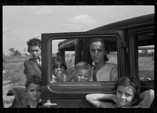 The family of a migratory fruit worker from Tennessee now camped in a field near the packinghouse at Winter Haven, Florida
