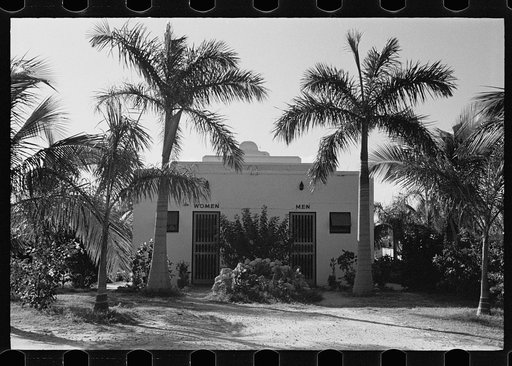 Toilets and showers for occupants of a trailer camp near Dania, Florida