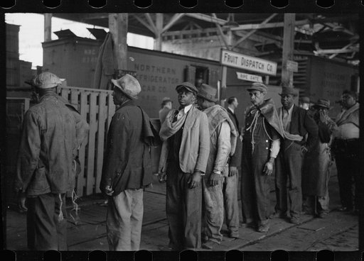 Untitled photo, possibly related to: Unloading bananas on the dock, Mobile, Alabama