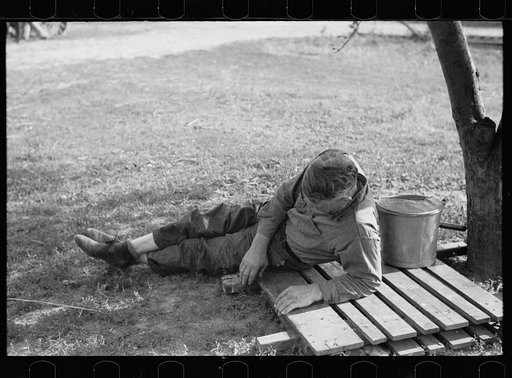 Untitled photo, possibly related to: Part of threshing crew taking a rest, Frederick, Maryland