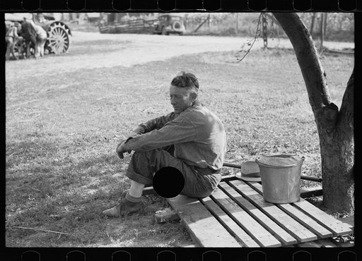 Untitled photo, possibly related to: Part of threshing crew taking a rest, Frederick, Maryland