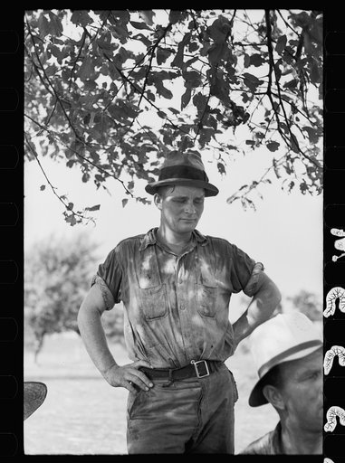 Untitled photo, possibly related to: Threshing hand taking a drink, Frederick County, Maryland