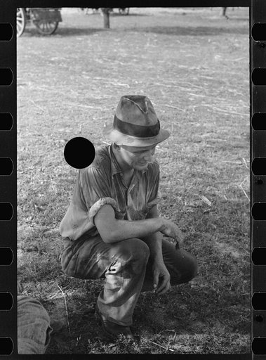 Untitled photo, possibly related to: Threshing hand taking a drink, Frederick County, Maryland